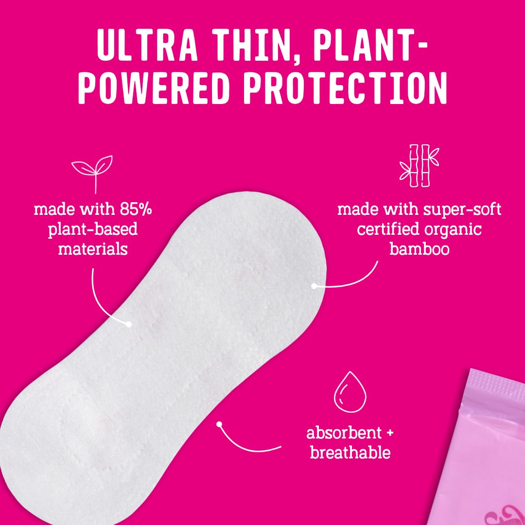 Flo protectores diarios ultradelgados envueltos, ligeros y discretos.