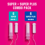 Pack combinado FLO de 12 tampones para diferentes flujos.
