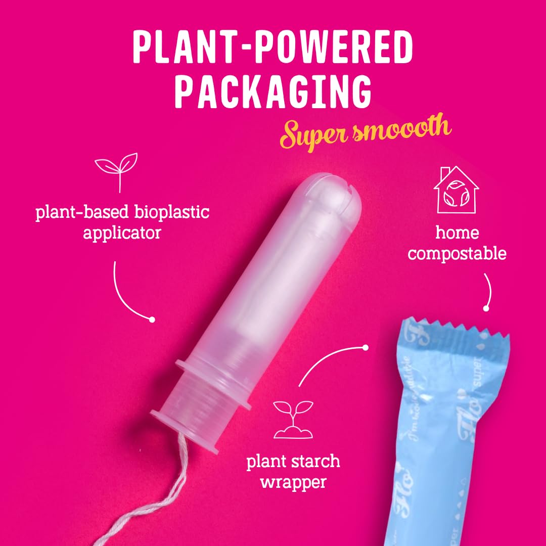 Diseño compacto FLO facilita guardar tampones en el bolso.