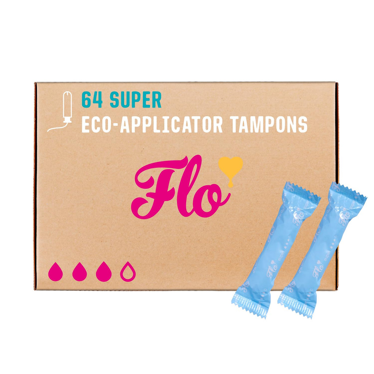 Estuche FLO con tampones super para protección suave y fiable.