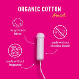 Tampones FLO de algodón orgánico súper plus para flujos intensos.