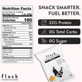 Flock chips de piel de pollo alto en proteína, snack saciante.