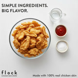 Flock chips de piel de pollo sin gluten, crujientes y ligeras.