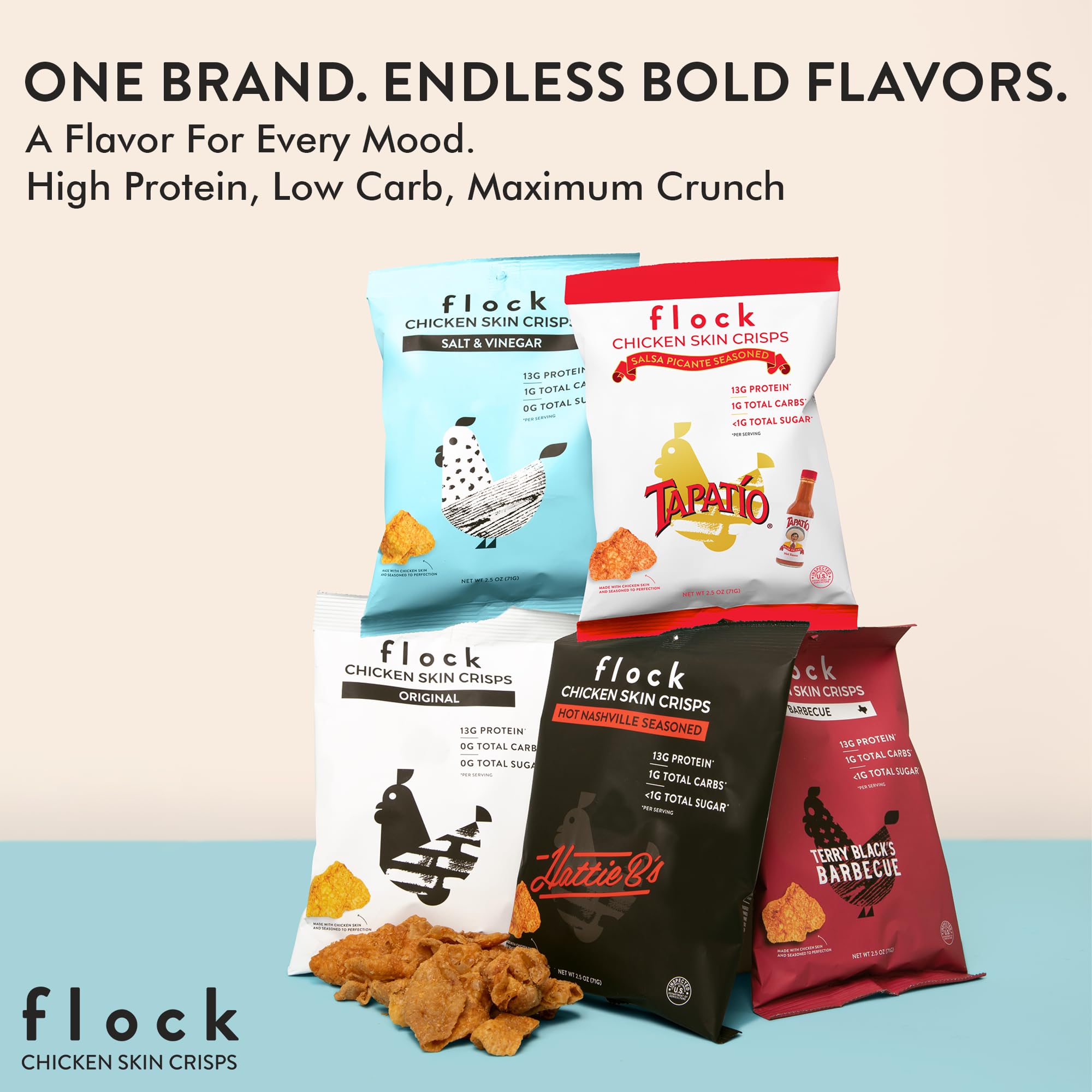 Flock Keto piel de pollo sin gluten, opción segura para dietas
