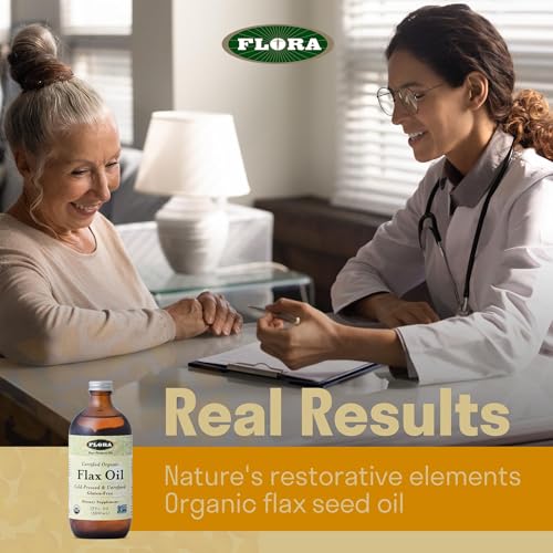 Flora Aceite de Linaza Gotas en cuchara para uso culinario versátil