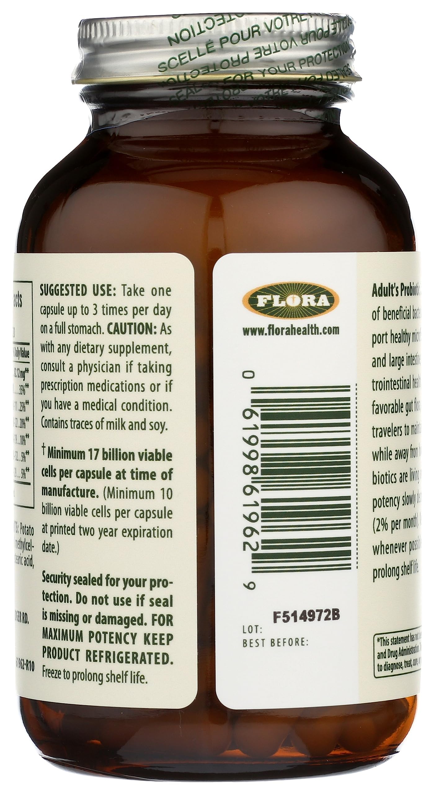 Flora probiótico sin gluten para adultos