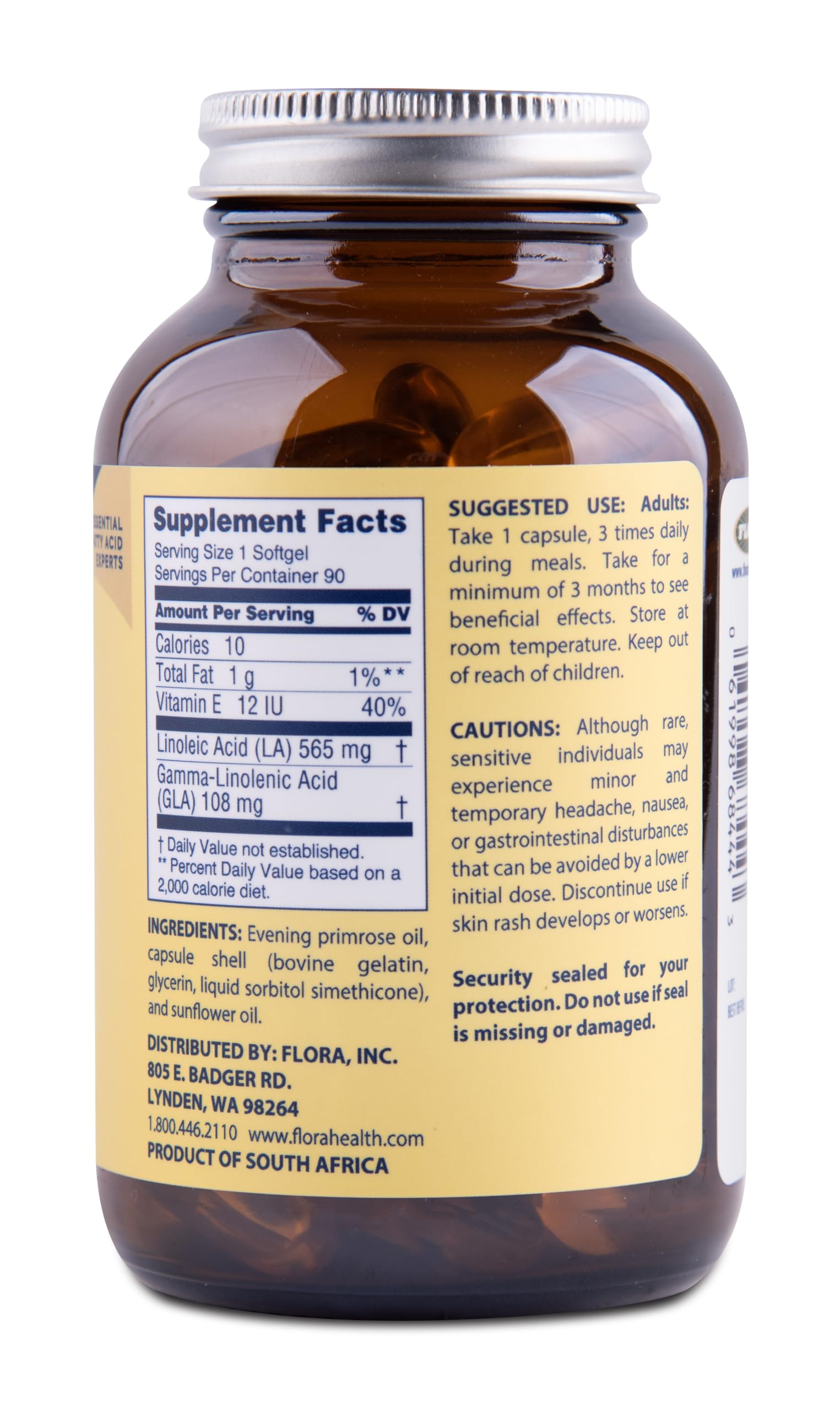 Flora Efamol Aceite de Onagra puro, proceso de extracción preservando antioxidantes naturales.