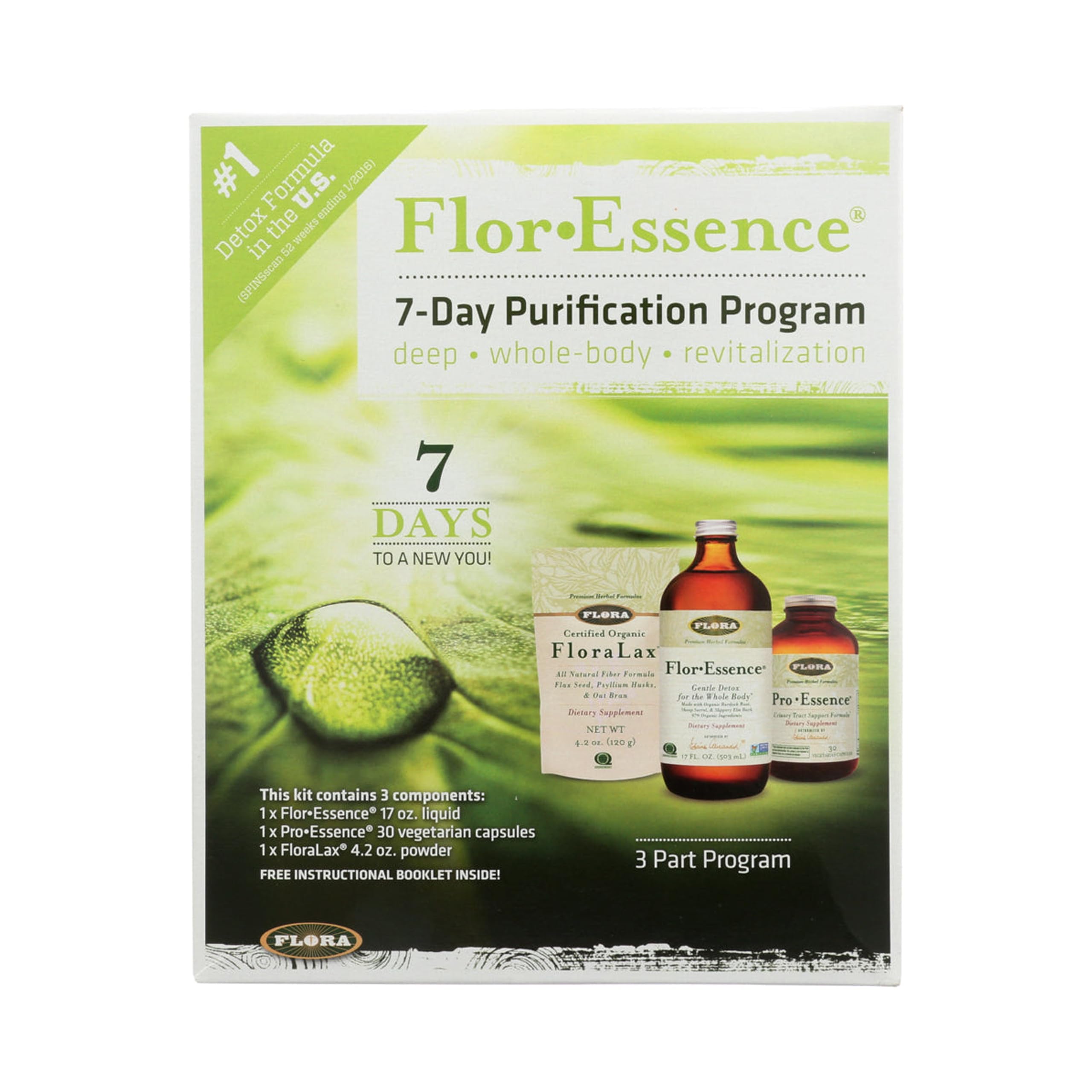 Flora Flor-Esencia 7 días botella, purificación suave para el cuerpo
