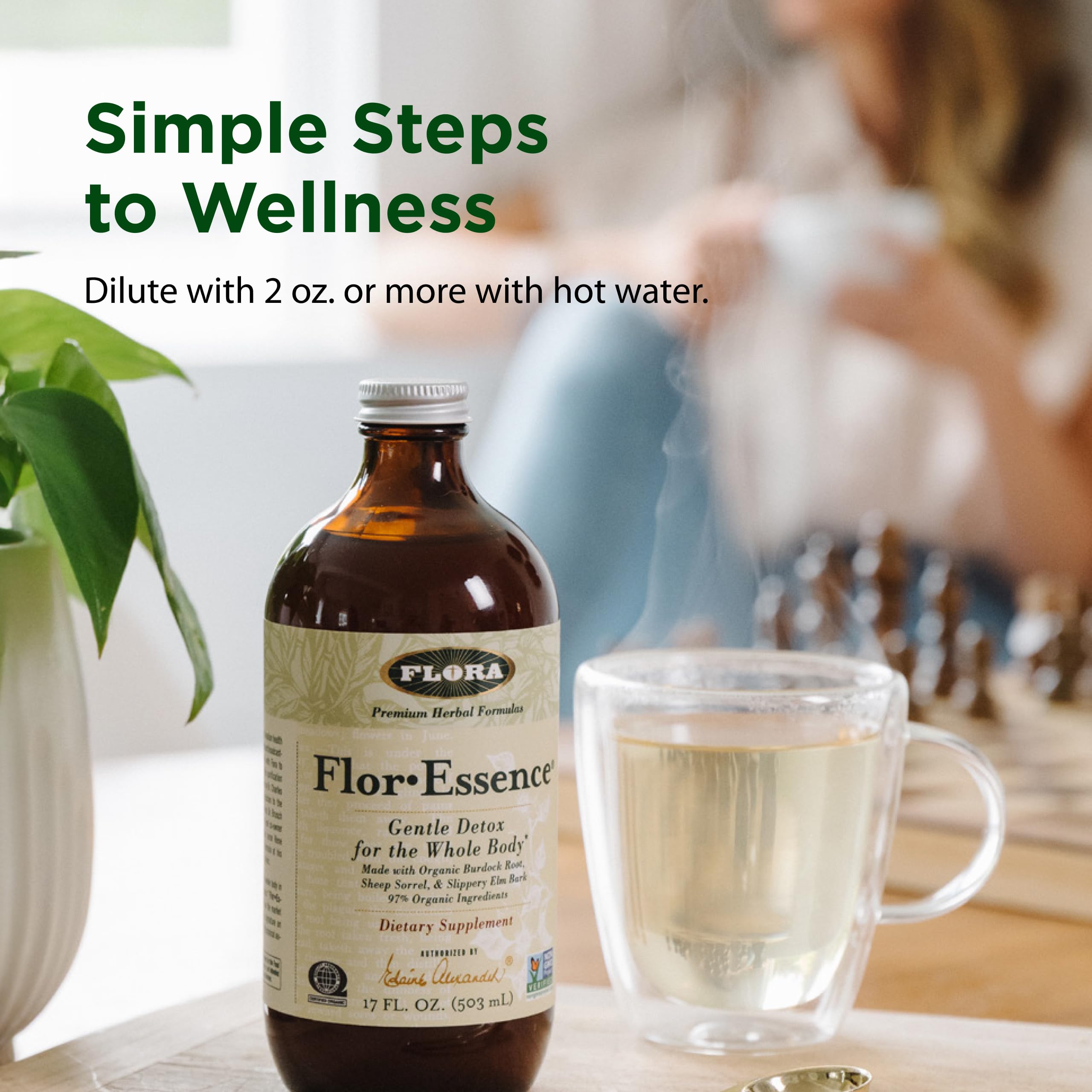 Flora Flor-Essence hojas olmo-resbaladizo destacadas para suavidad digestiva.