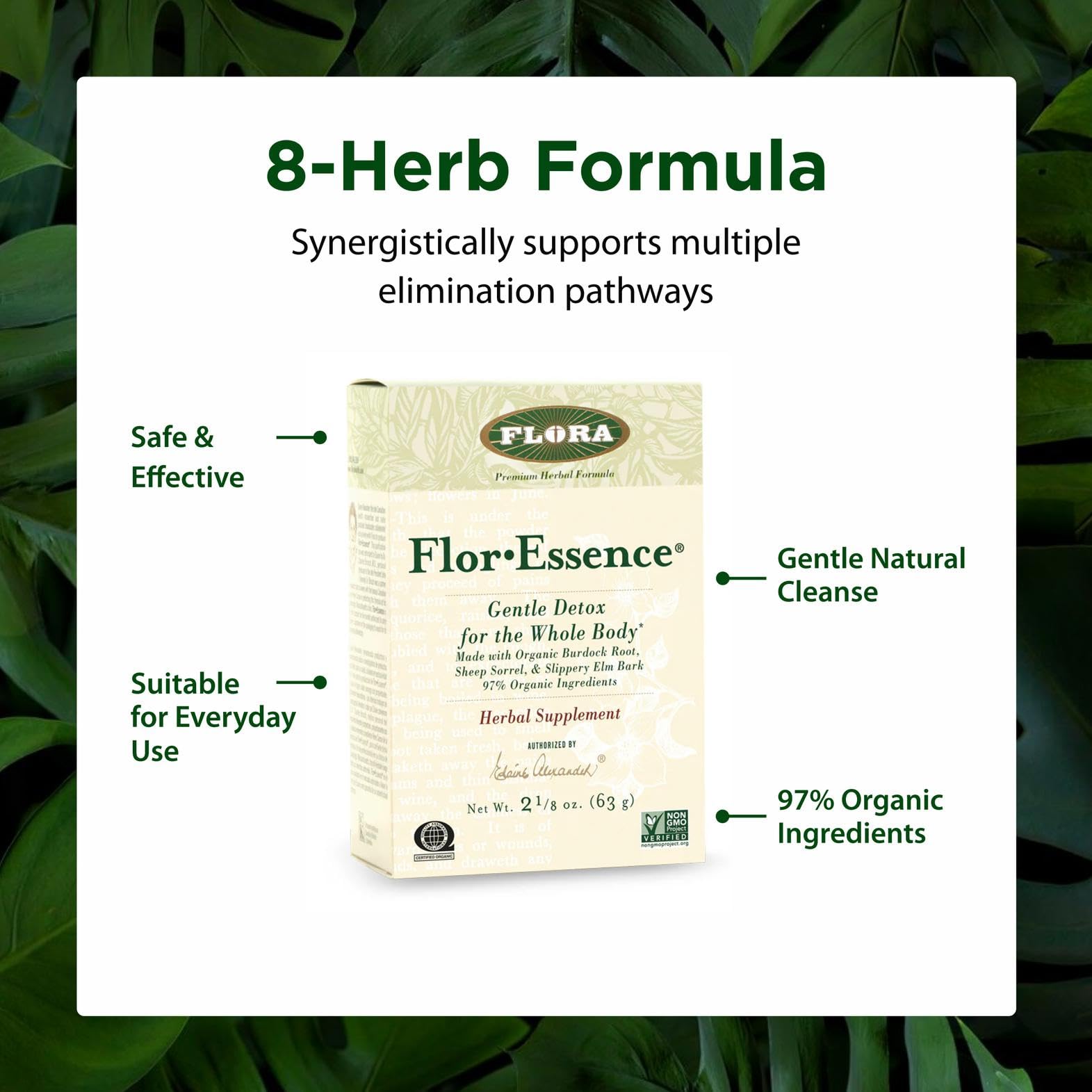 Ocho hierbas orgánicas de FlorEssence para sabor natural