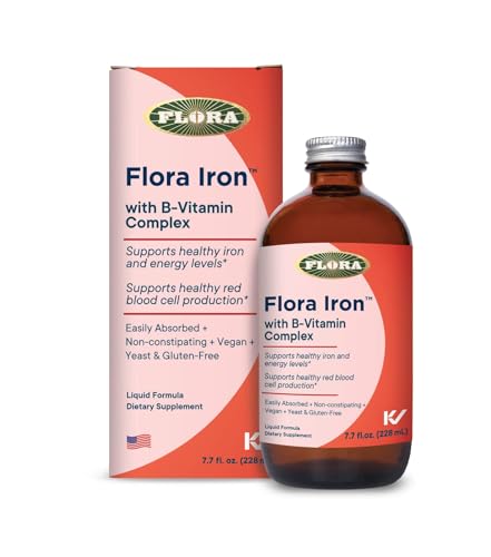 Flora Hierro con complejo de B, en bote de vidrio, opción diaria de suplementación.
