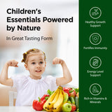Flora Niños Esenciales Múltiples, etiqueta legible, vitaminas y minerales para crecimiento saludable