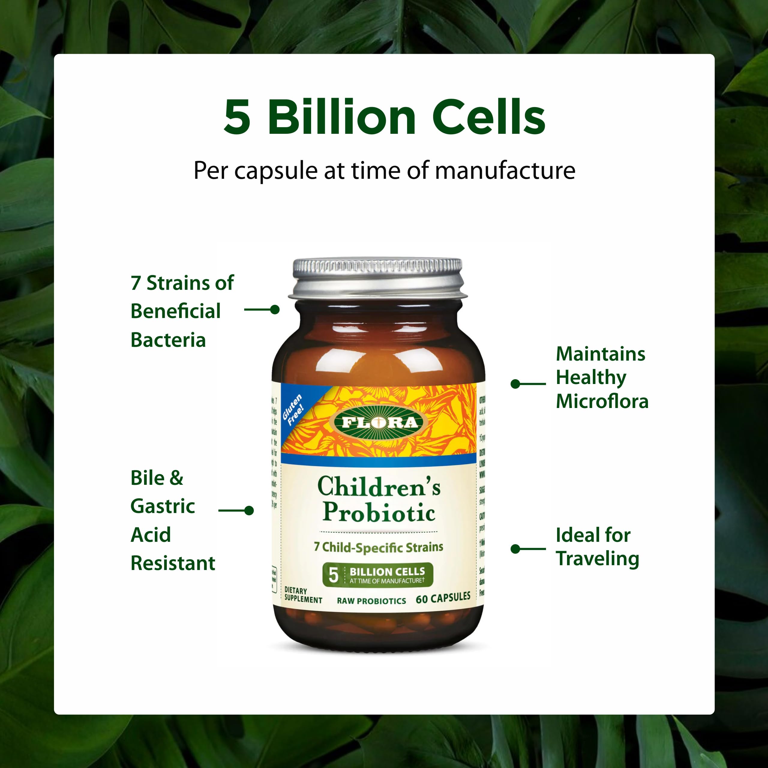 Flora Probiotico Infantil, caja de empaque, presentación familiar práctica