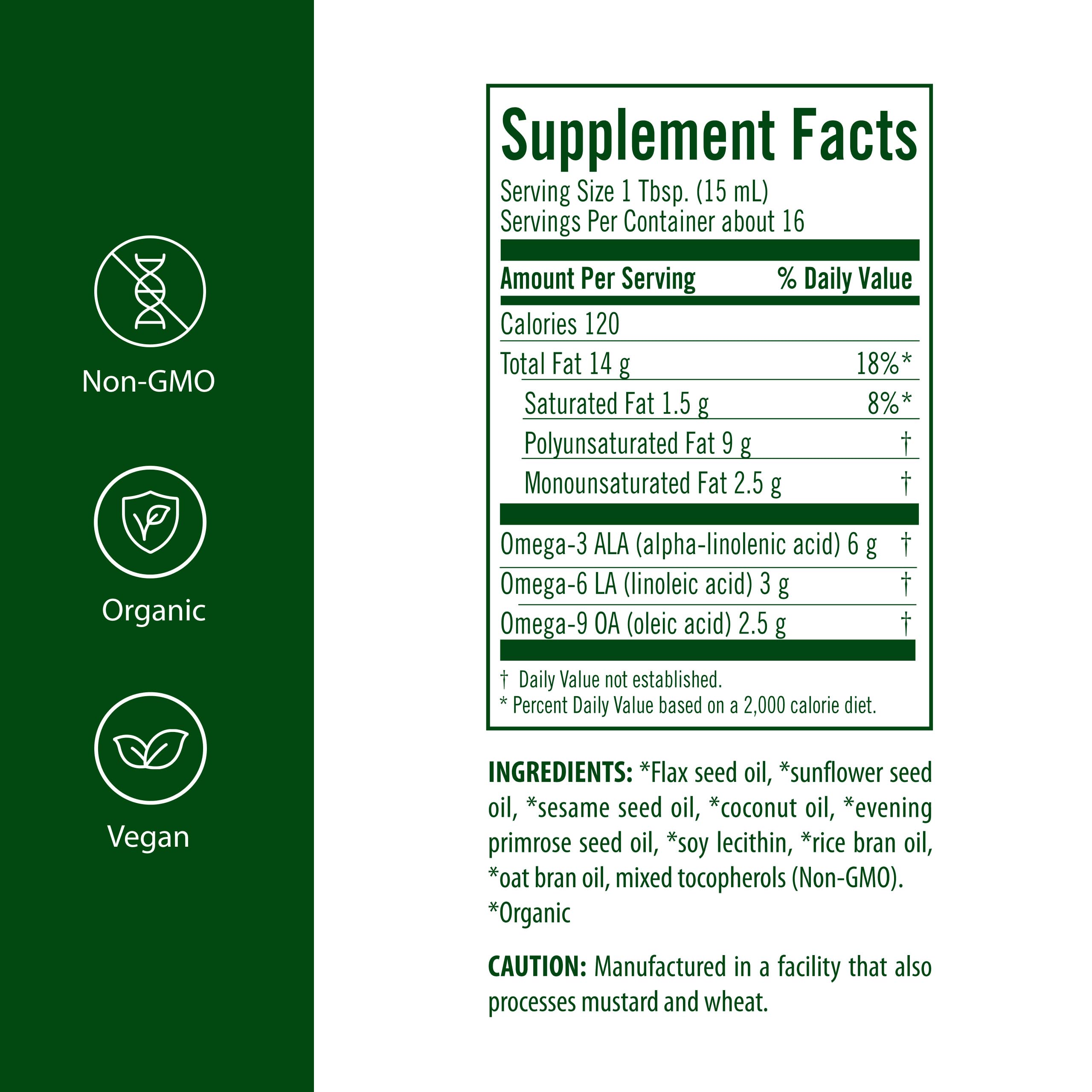 Mezcla de aceites orgánicos Flora Udo's Omega 369 para sabor y nutrientes.