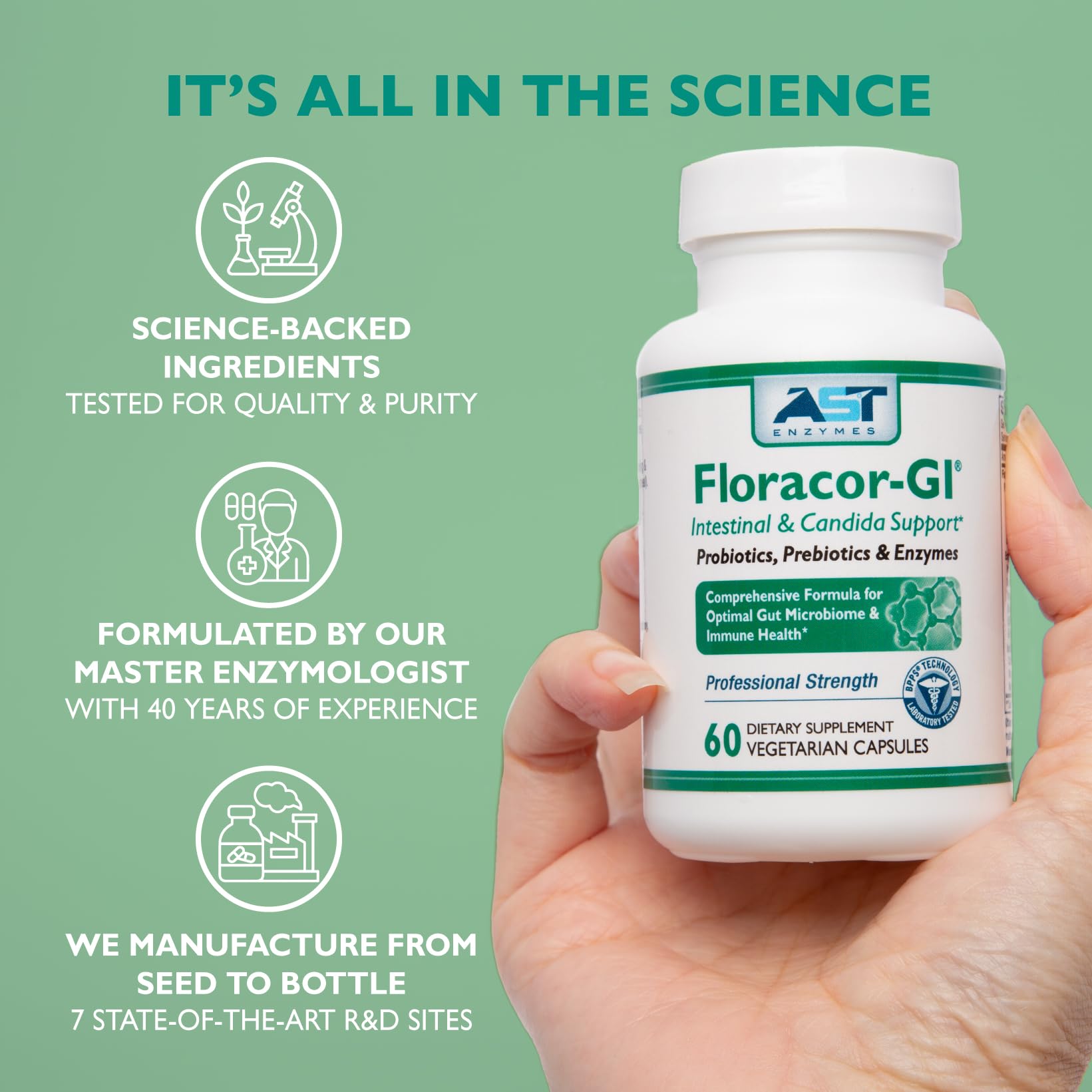 Uso diario de Floracor-GI para apoyo digestivo.