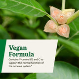 Envase de vidrio que protege la fórmula de Floradix Ashwaganda.