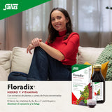 Floradix etiqueta-frontal: fórmula natural sin alcohol destacada