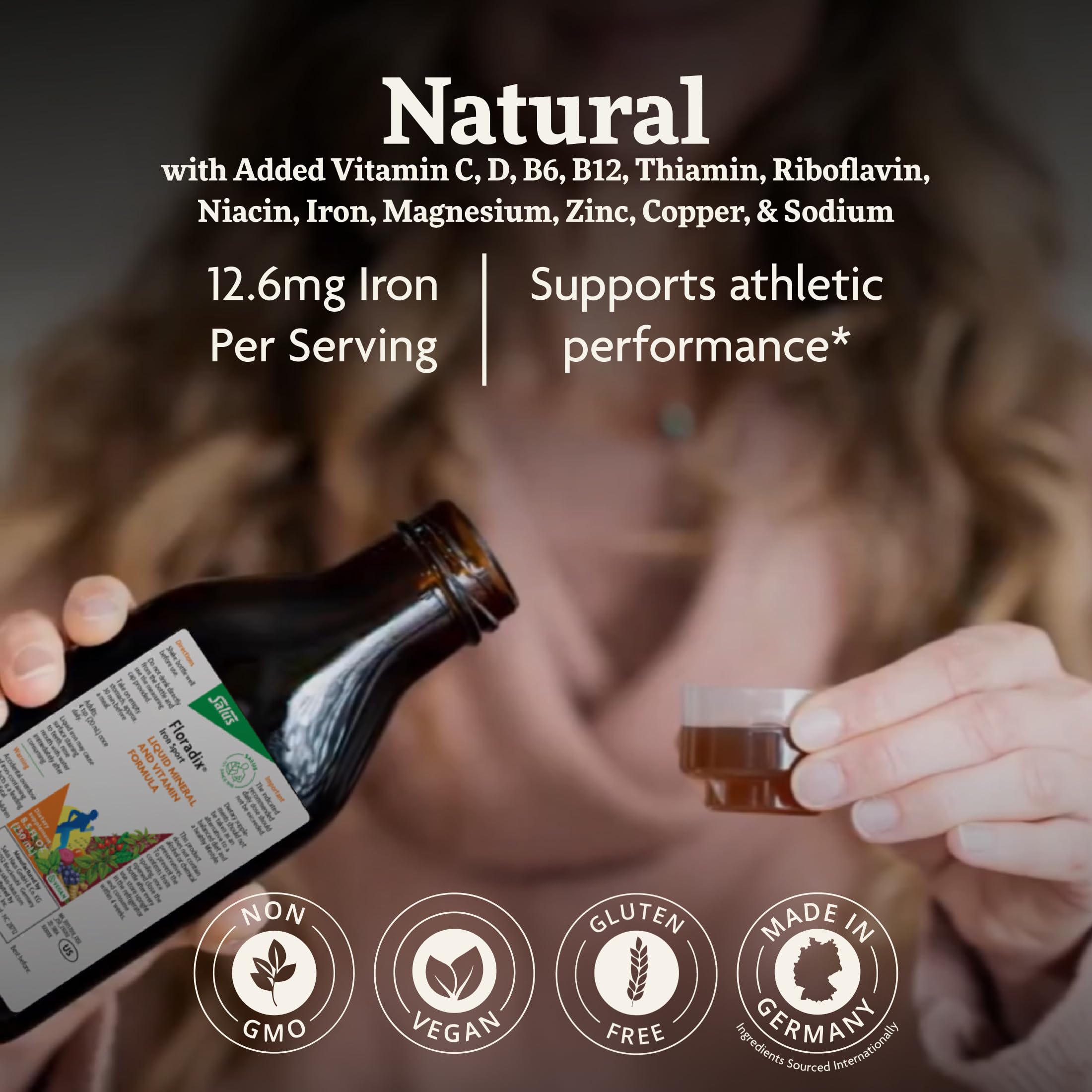Floradix Hierro Deporte, composición hierro y vitaminas para energía