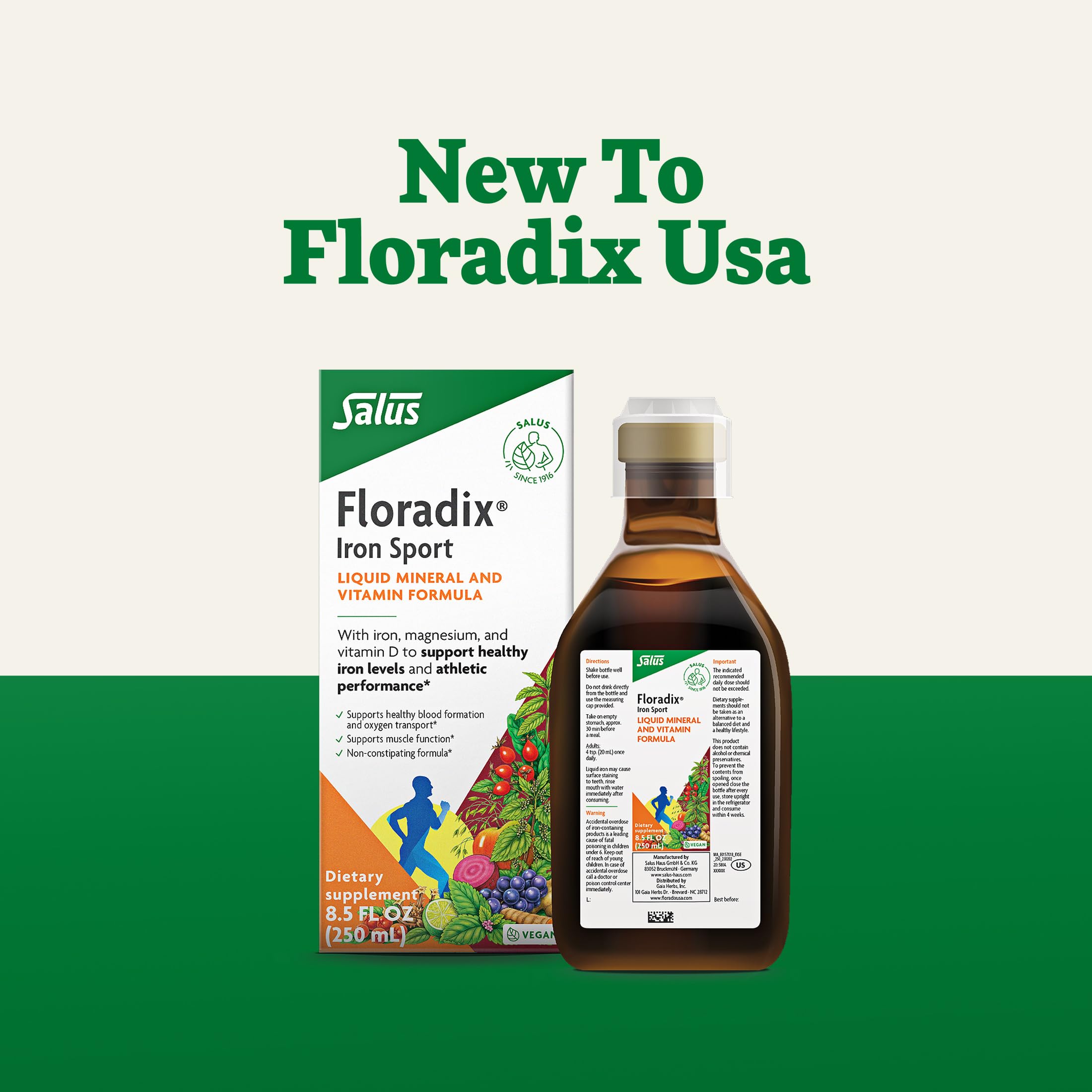 Floradix Hierro Deporte, libre de gluten ni lactosa