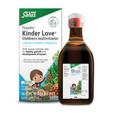 Floradix Kinder Love, botella frontal, aporta vitaminas clave para crecimiento saludable.