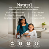 Floradix Kinder Love, etiqueta frontal, ingredientes vitamínicos para desarrollo infantil.