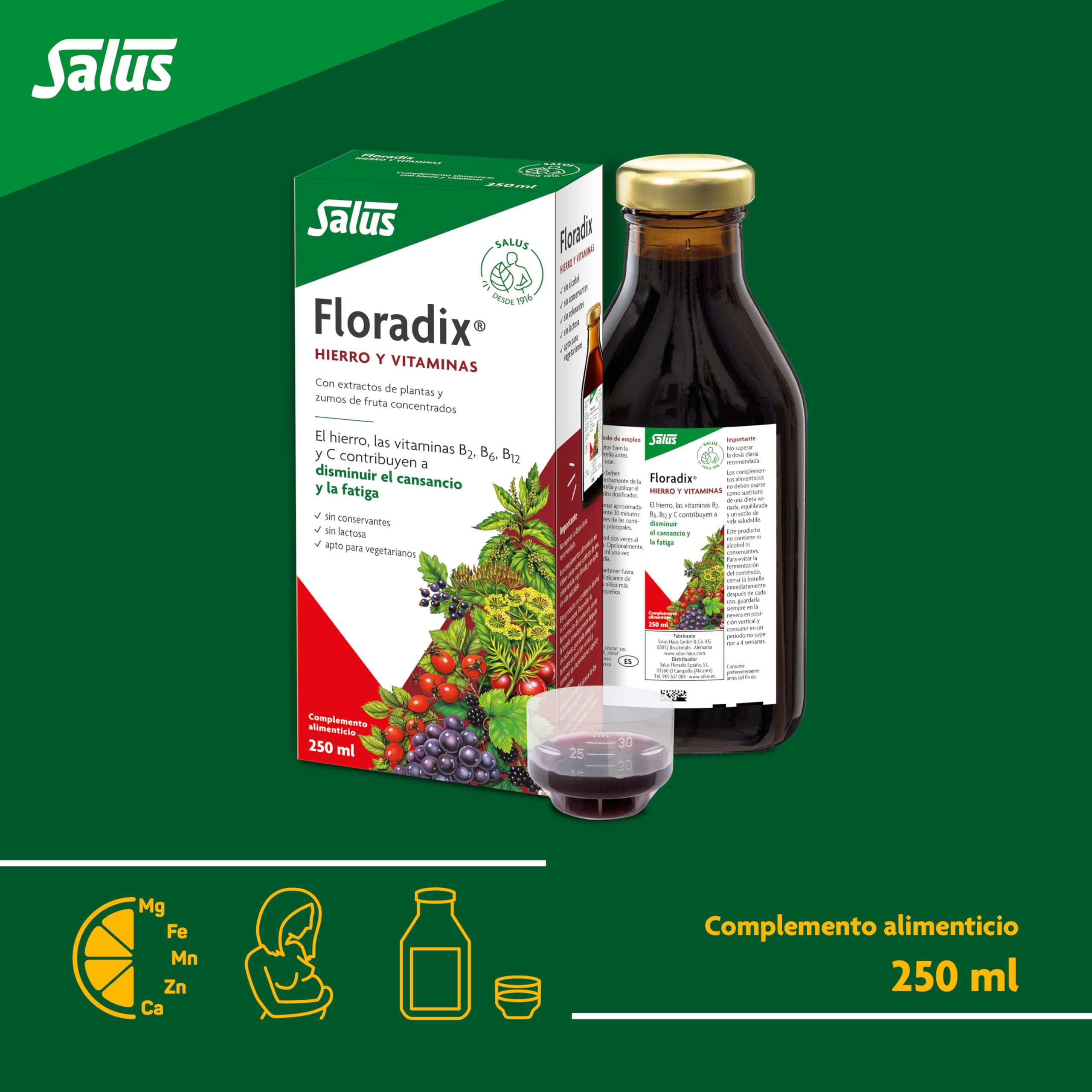 Floradix líquido-ambar-en-vaso: color ámbar para beber fácilmente