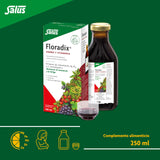 Floradix líquido-ambar-en-vaso: color ámbar para beber fácilmente