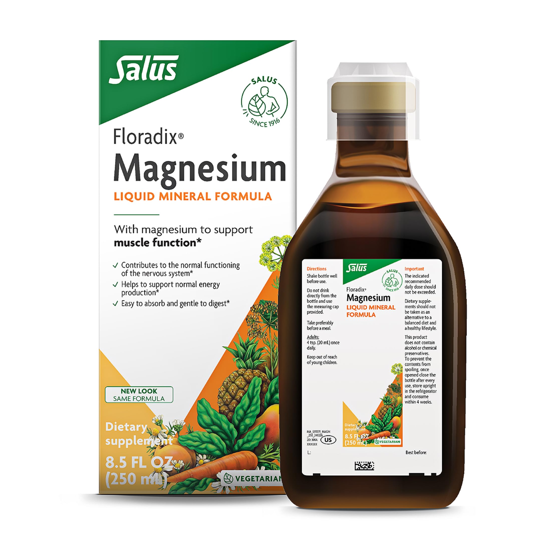 Floradix Magnesio, bote de líquido para funcionamiento normal del sistema nervioso