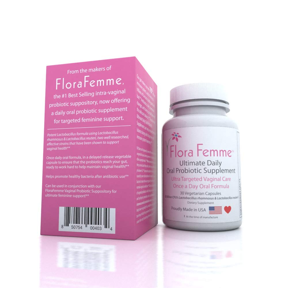 FLORAFEMME Probiotico Oral, empaque compacto ideal para viajar
