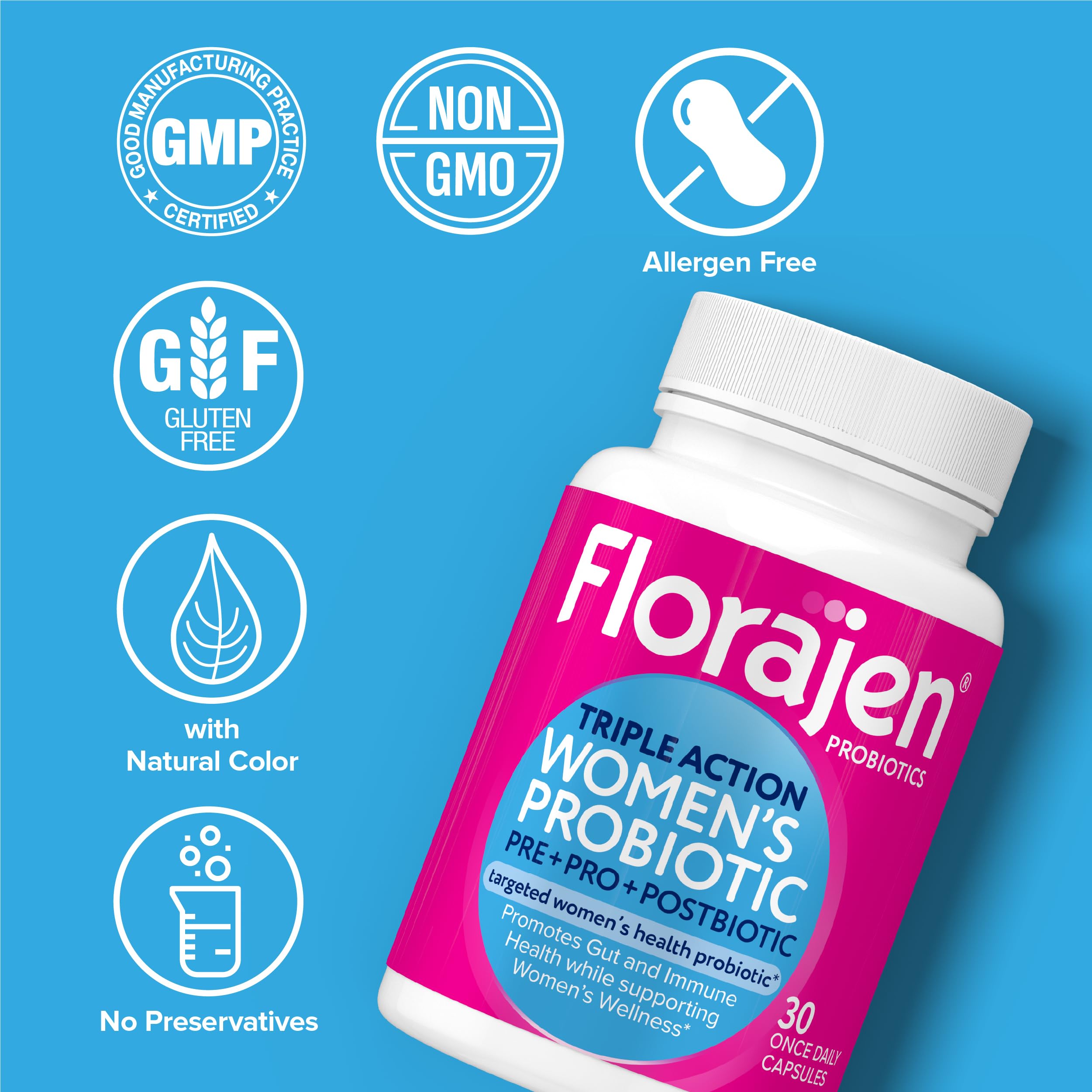 Florajen cápsula: abrir y mezclar en jugo o agua