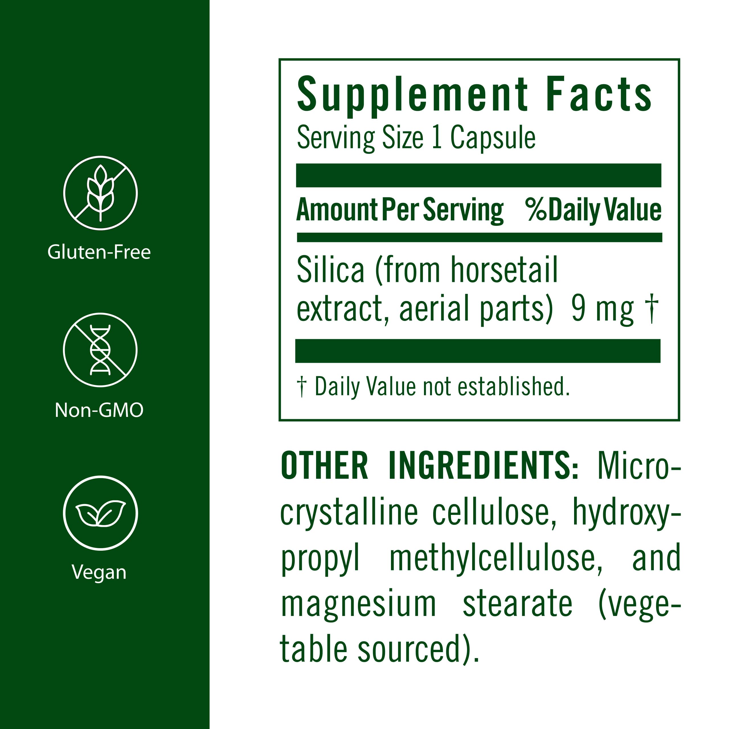 FloraSil cápsulas veganas con extracción suave, mayor biodisponibilidad de sílice