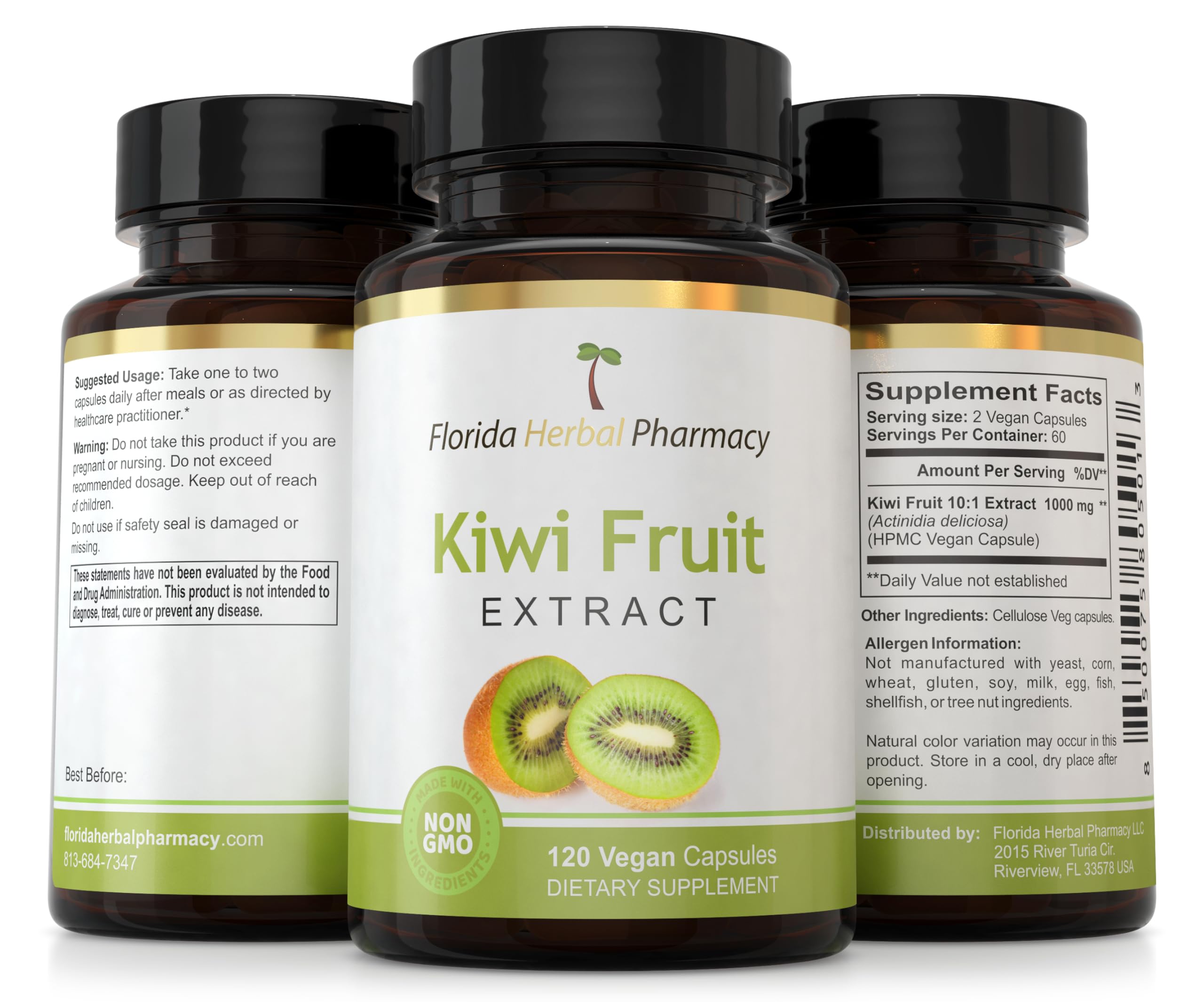Sellos GMP y pruebas de calidad de Florida Herbal Pharmacy en Kiwi extract.