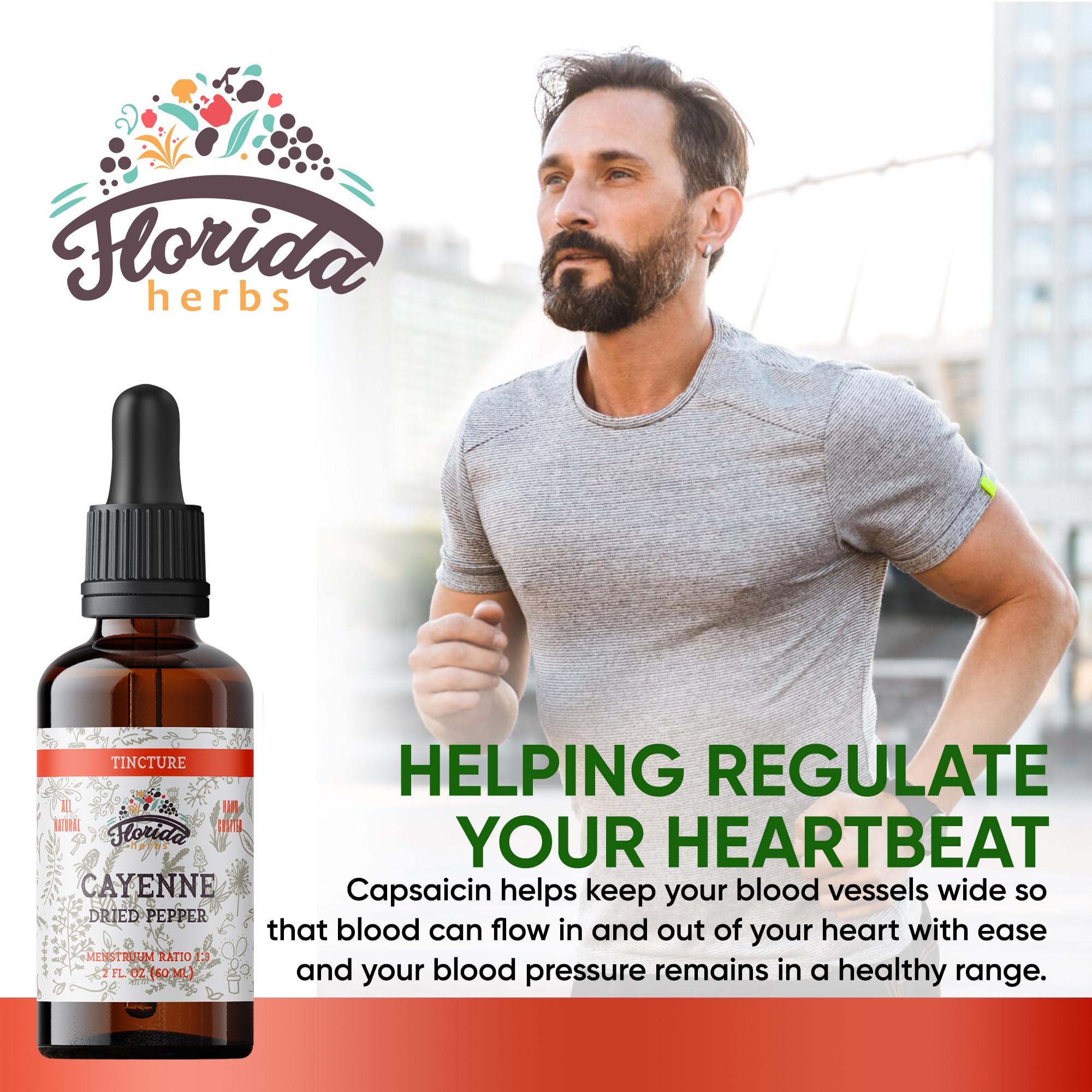 FLORIDA HERBS Cayenne extracto cuentagotas para dosis precisas en bebidas y salsas.
