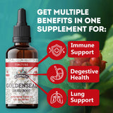 FLORIDA HERBS Goldenseal Tincture con etiqueta orgánica y transparencia de ingredientes.