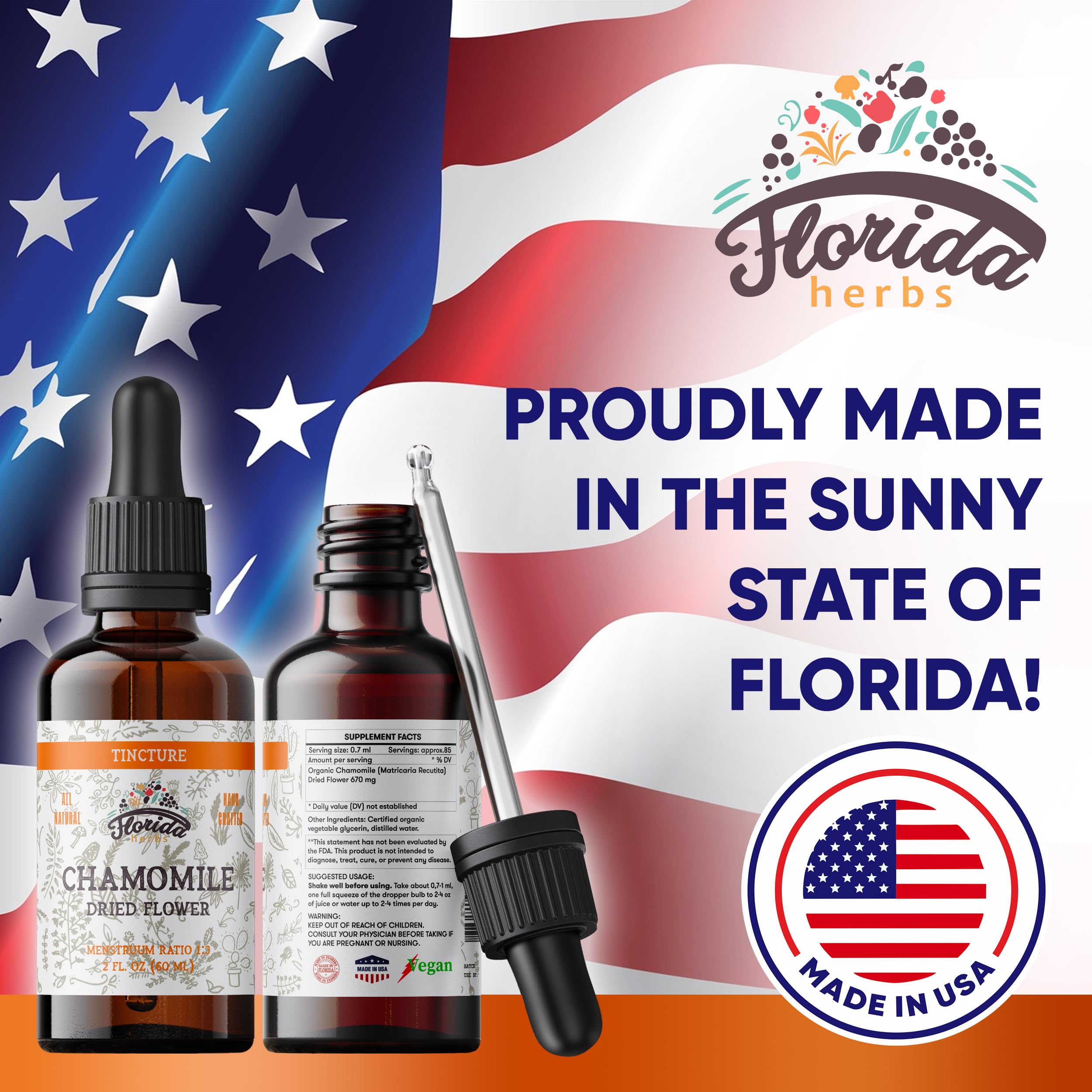 Envase compacto FLORIDA HERBS facilita almacenamiento y acceso.