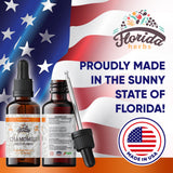 Envase compacto FLORIDA HERBS facilita almacenamiento y acceso.