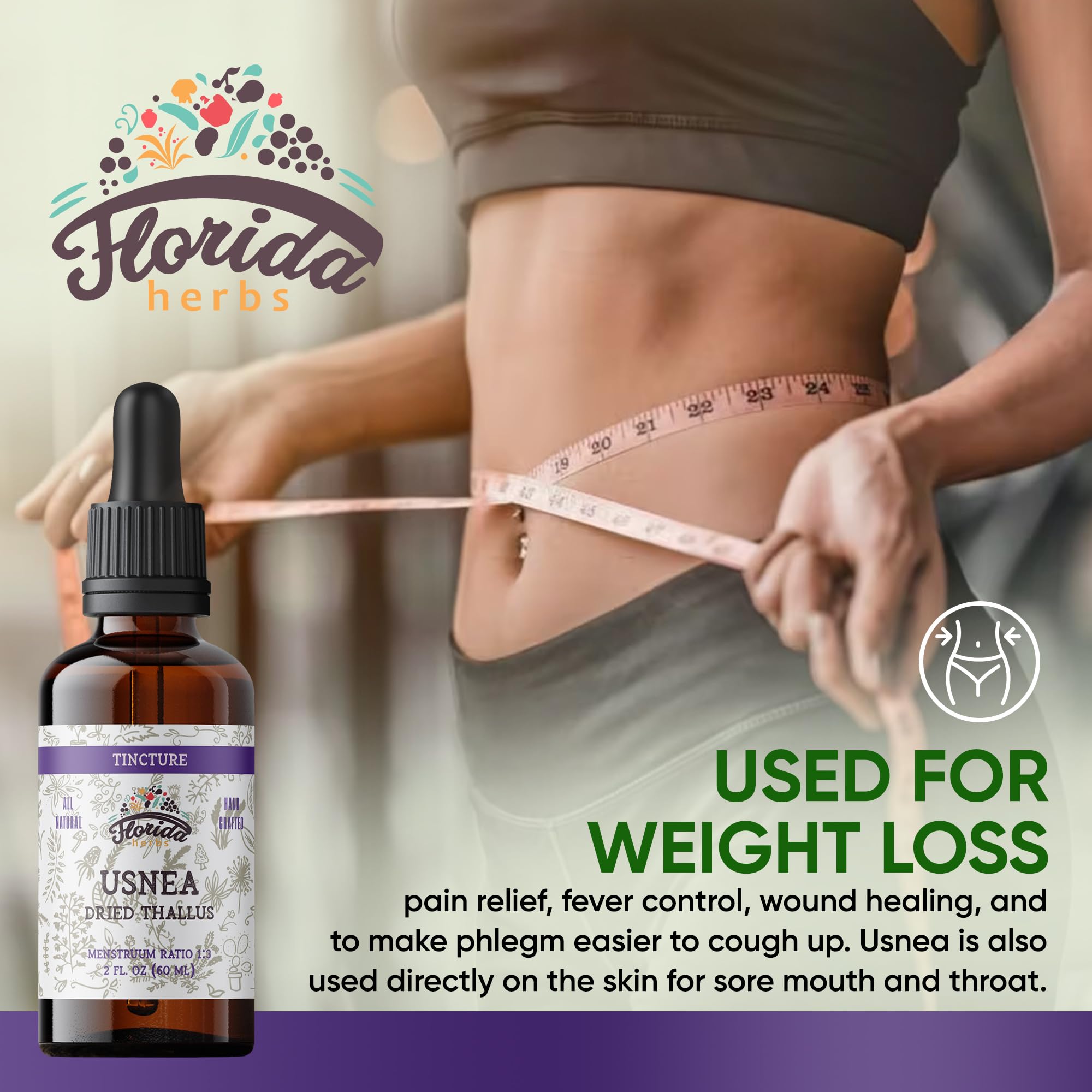 Extracto orgánico de Usnea de Florida Herbs, tallos secos para uso herbal.