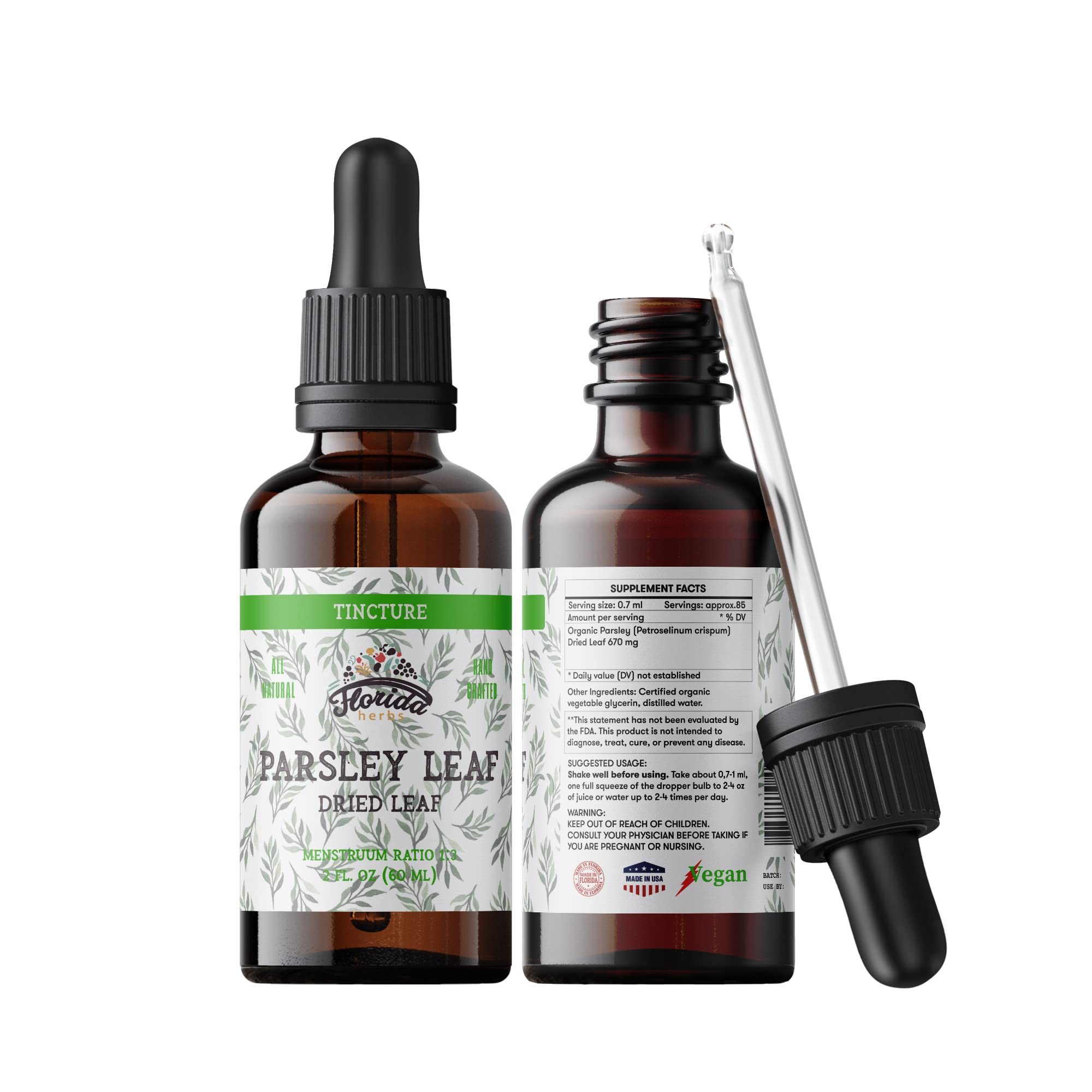 Florida Herbs perejil tintura para estilo de vida saludable