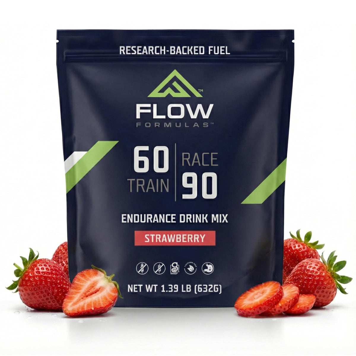 Flow Formulas Endurance fresa en envase: energía limpia para entrenamientos prolongados.