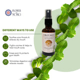 Etiqueta Flower & Song Chilcuague, frescura y cuidado bucal con ingredientes limpios.