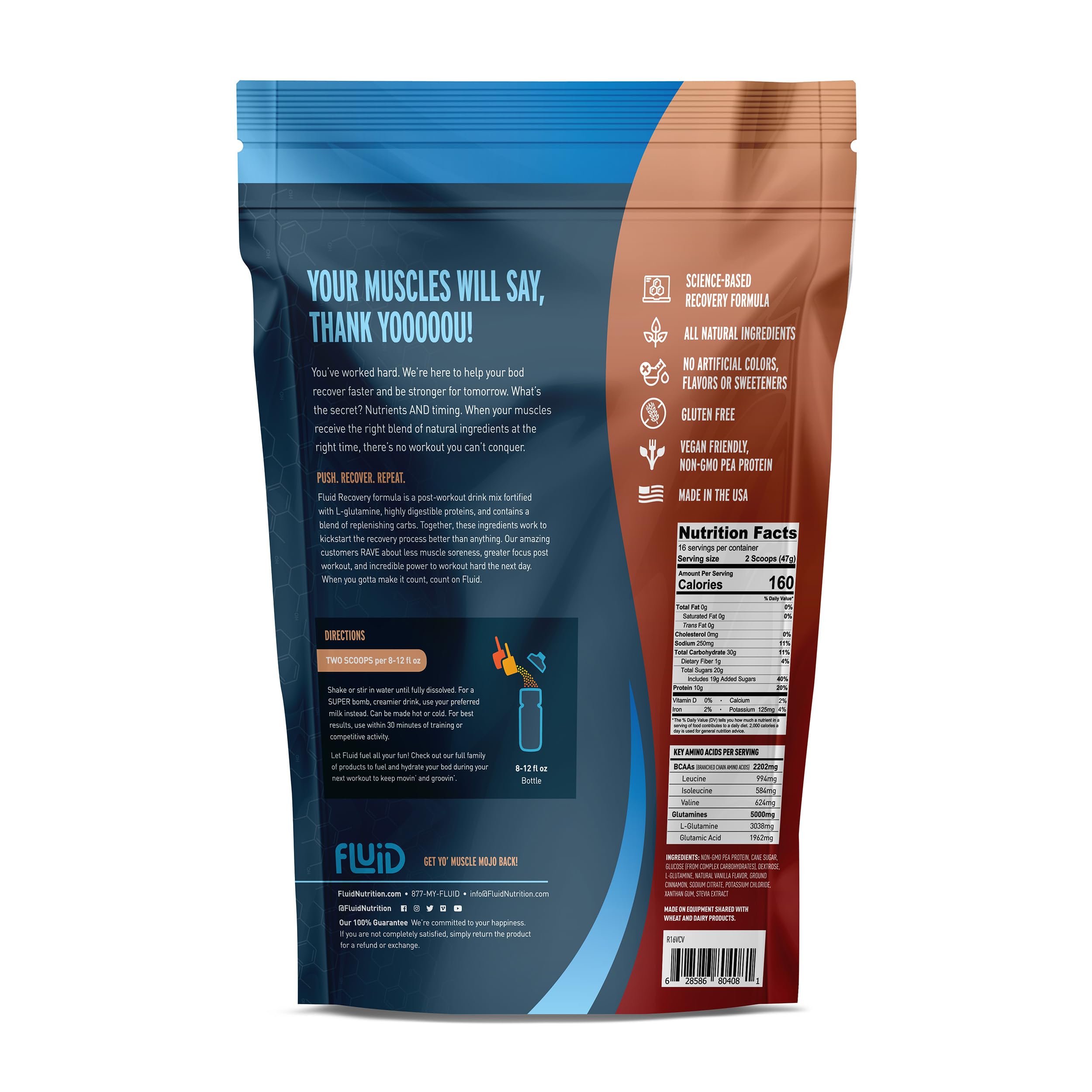 Fluid Recovery mezcla cremosa en agua para una experiencia agradable