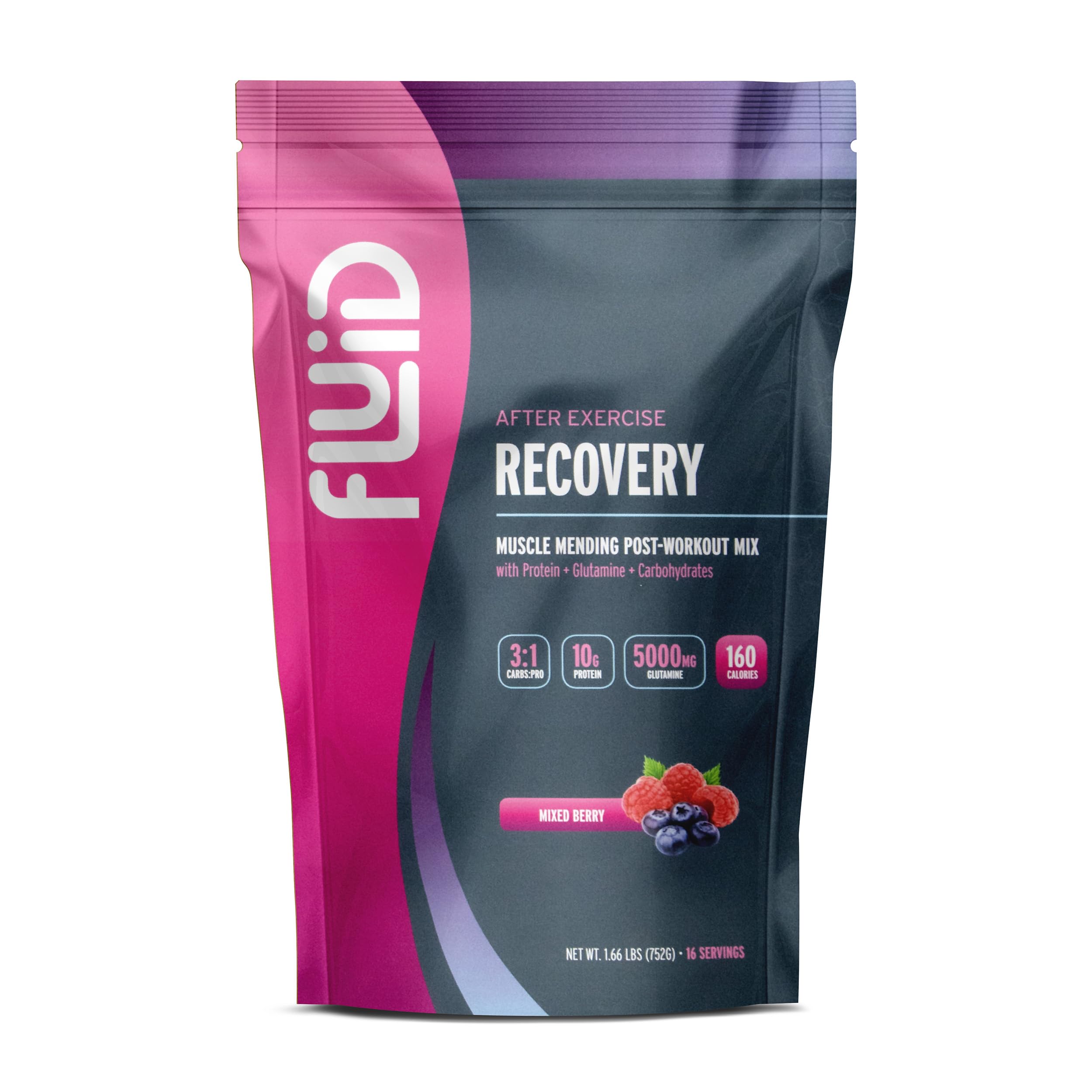 Fluid Recovery batido posentrenamiento, ideal para hidratación y recuperación.