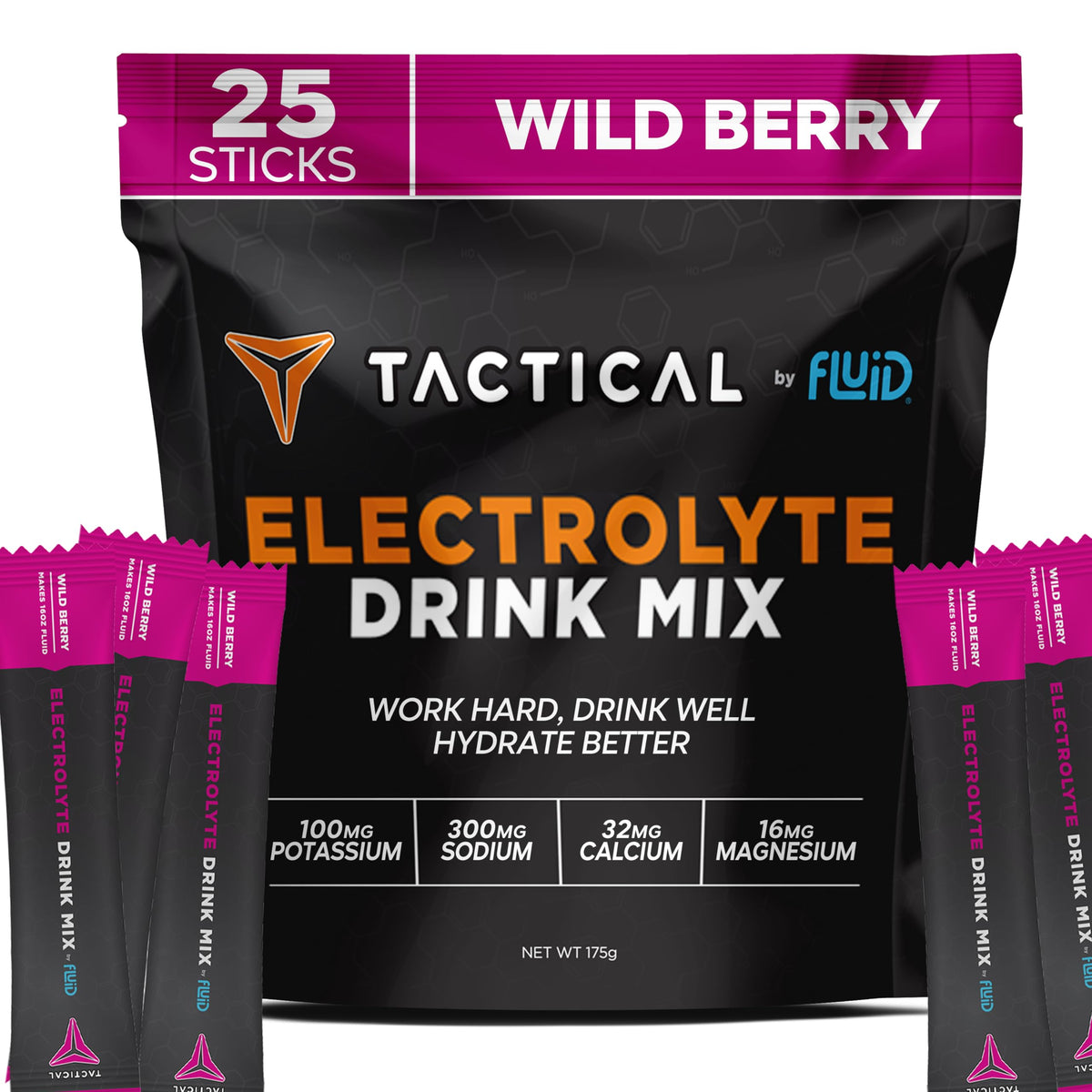 Fluid Tactical paquetes de electrolito para hidratación rápida durante entrenamientos.