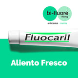 Fluocaril Bi-Fluore Duplo 145 mg menta: uso diario recomendado para higiene bucal.