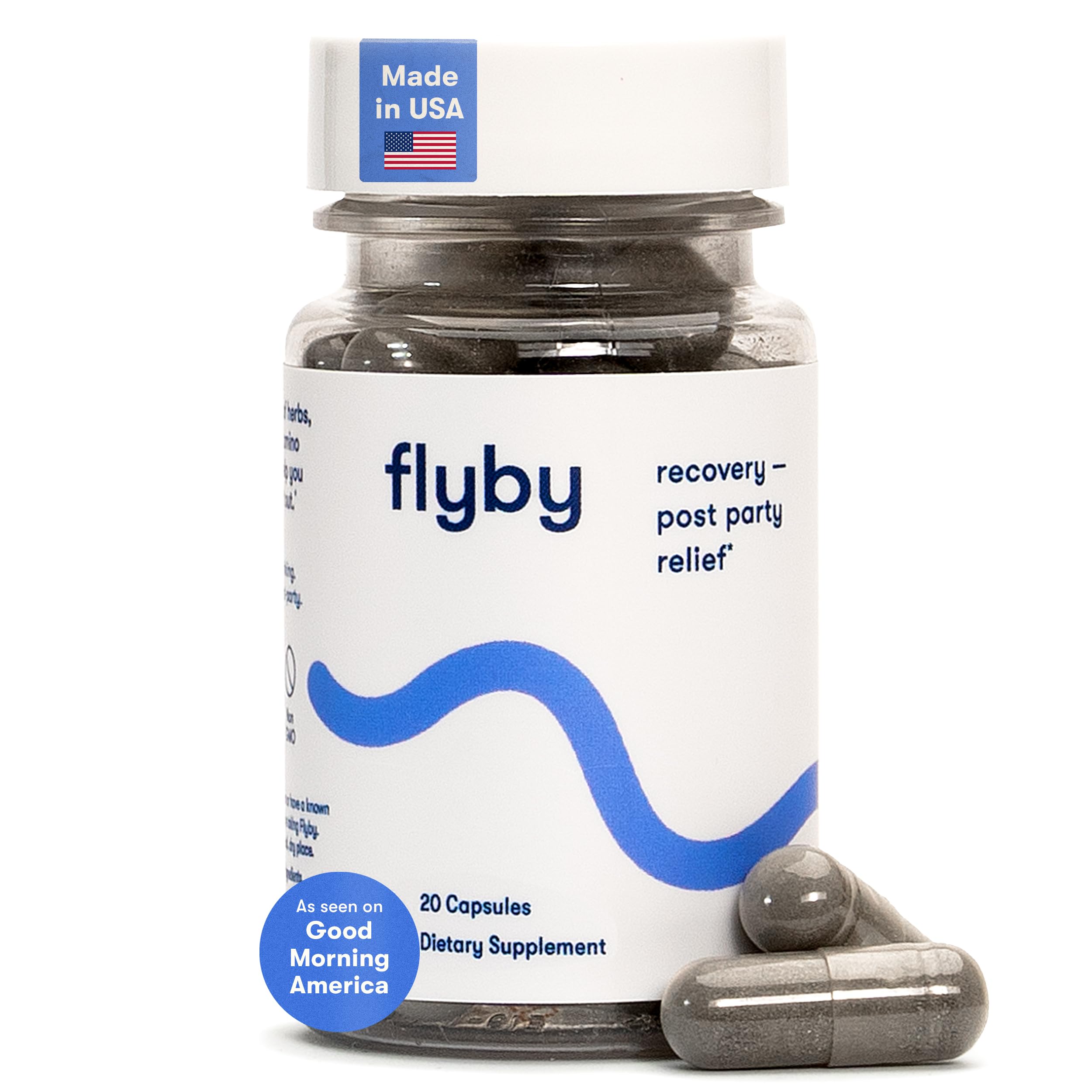 Flyby Recuperación: botella con DHM para apoyar la recuperación después de la noche.