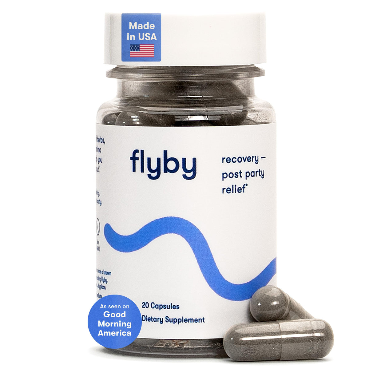 Flyby Recuperación: botella con DHM para apoyar la recuperación después de la noche.