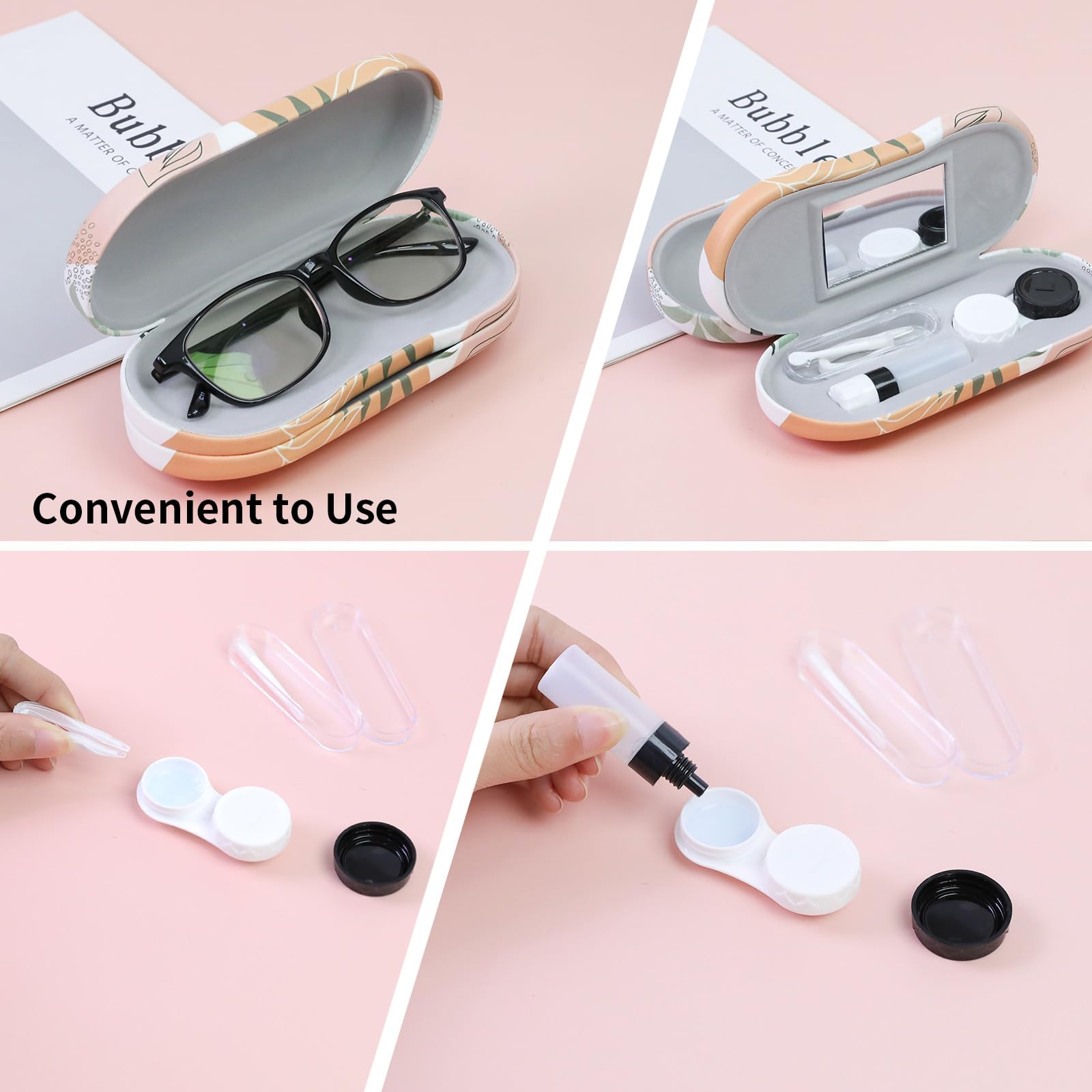 Espejo integrado FlyingMage para colocar lentes con facilidad.