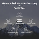 Flynew Shilajit con extractos de granada para bienestar general.
