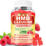 Botella Flyrocer con gominolas HMB y leucina para apoyo muscular.