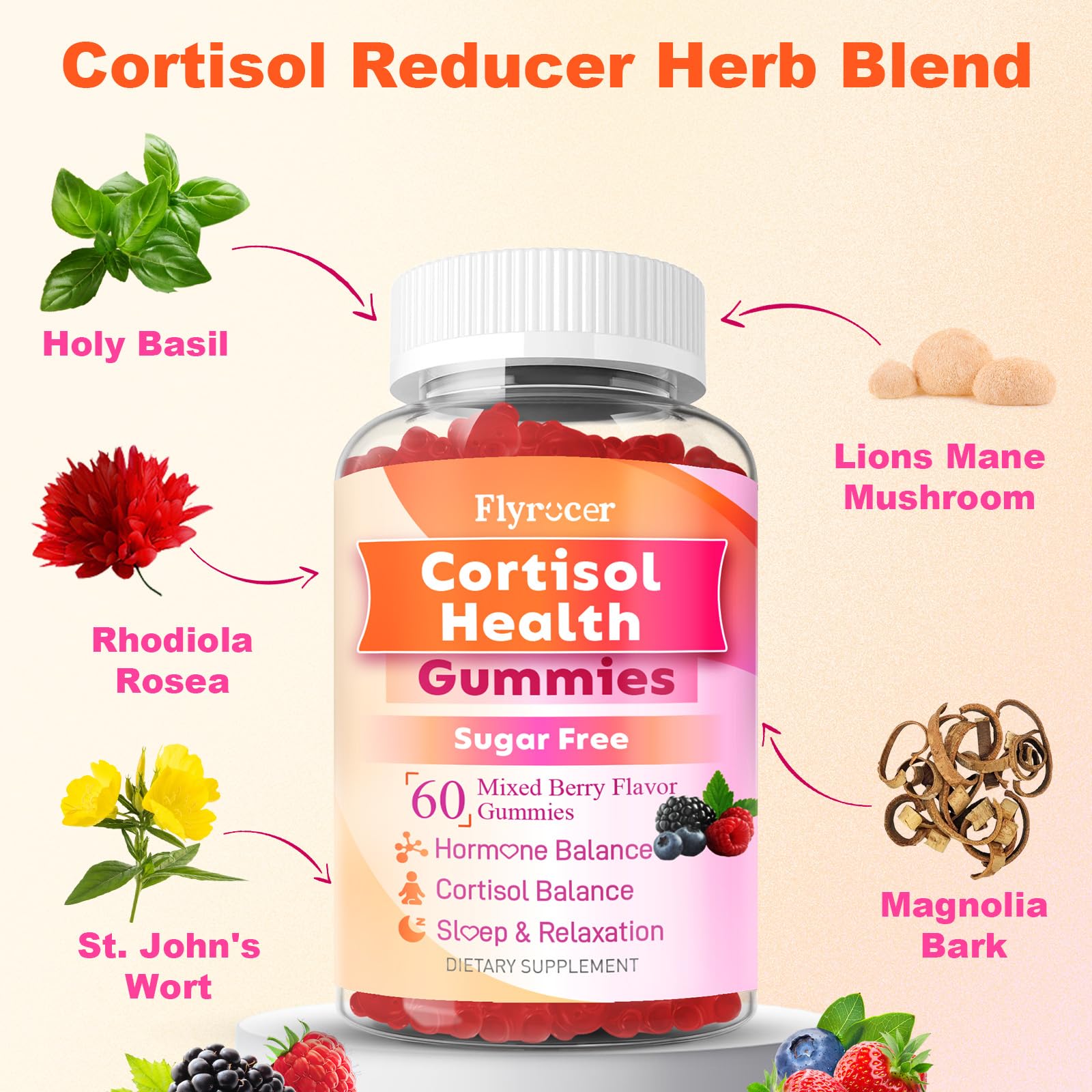 Flyrocer Cortisol Detox con manzanilla, favorece relajación nocturna